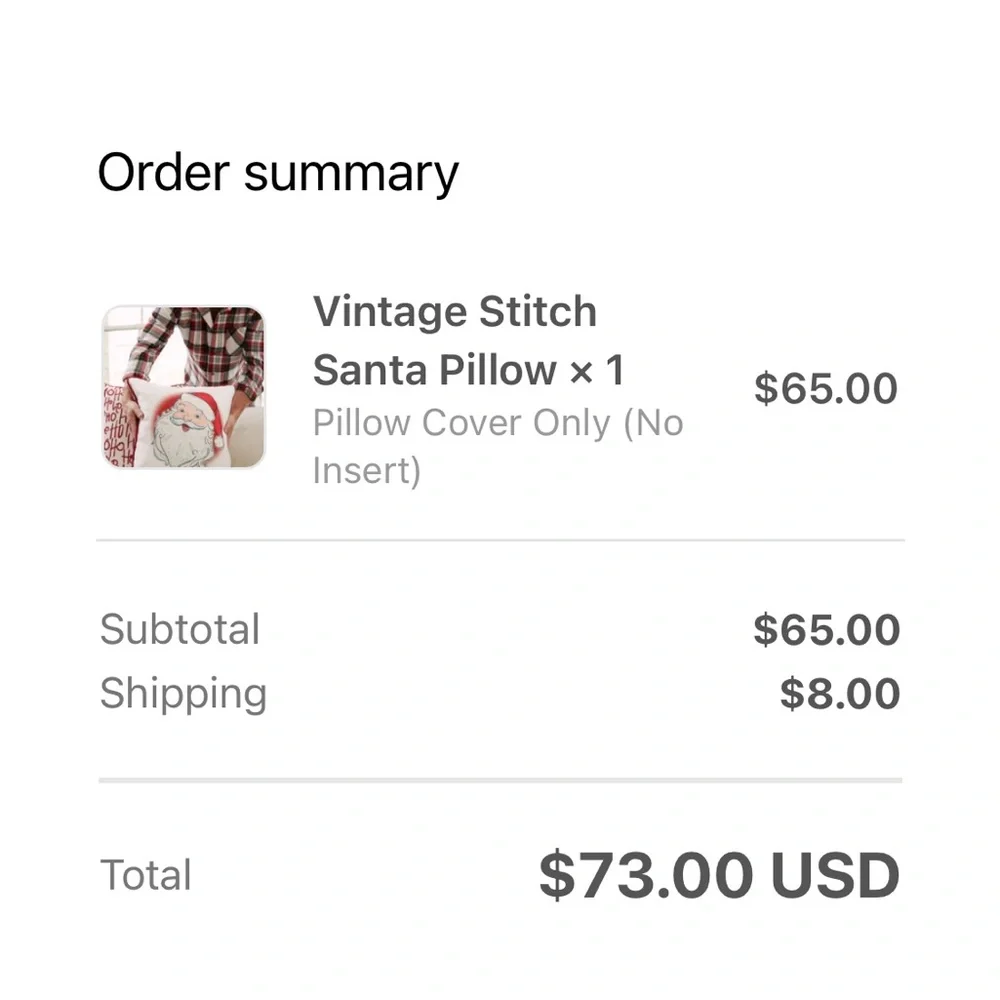 SEWING DOWN SOUTH Vintage Stitch Santa Pillow *cover only* 2 PILLOWS IN 1!